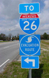 [photograph of evacuation sign]