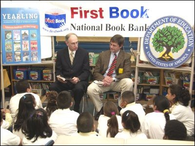 Deputy Secretary Simon and Chip Gibson, president of Random House Children's Books, read to students at Public School 50 in New York City.  The reading was held to celebrate the distribution of 55,000 books to elementary students across the country.  The books were donated by Random House and are being distributed by First Book.