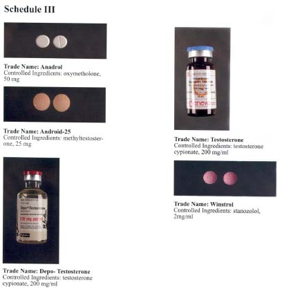 Photo collage of various steroid products.