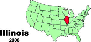 United States map showing the location of Illinois