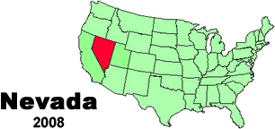 United States map showing the location of Nevada