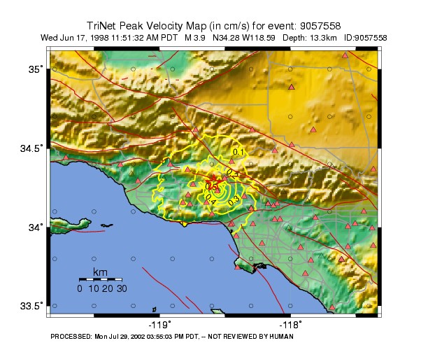 Peak Ground Velocity Image