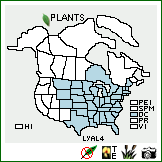 Distribution of Lythrum alatum Pursh. . Image Available. 