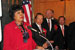 Congresswoman Watson & General Powell at grand opening of the Korea International Trade Association's (KITA) D.C. office.  Mr. Jae-Chul Kim, Chairman and CEO of KITA, stands next to Congresswoman Watson.