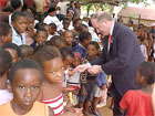 U.S. Global Aids Coordinator Ambassador Randall Tobias visits children at NOAH ,Nurturing Orphans of AIDS for Humanity. Photo courtesy of U.S. Consulate Durban