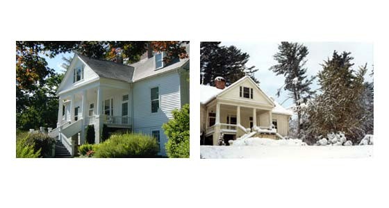 Carl Sandburg's home in Flat Rock, North Carolina in the springtime and under winter's blanket.
