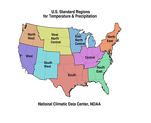 Click here for map showing the nine U.S. standard regions