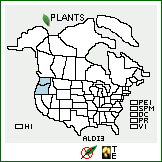 Distribution of Allium dictuon H. St. John. . 