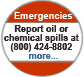 In an environmental emergency, call (800) 424-8802