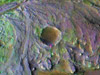 color-enhanced image of the delta in Jezero Crater