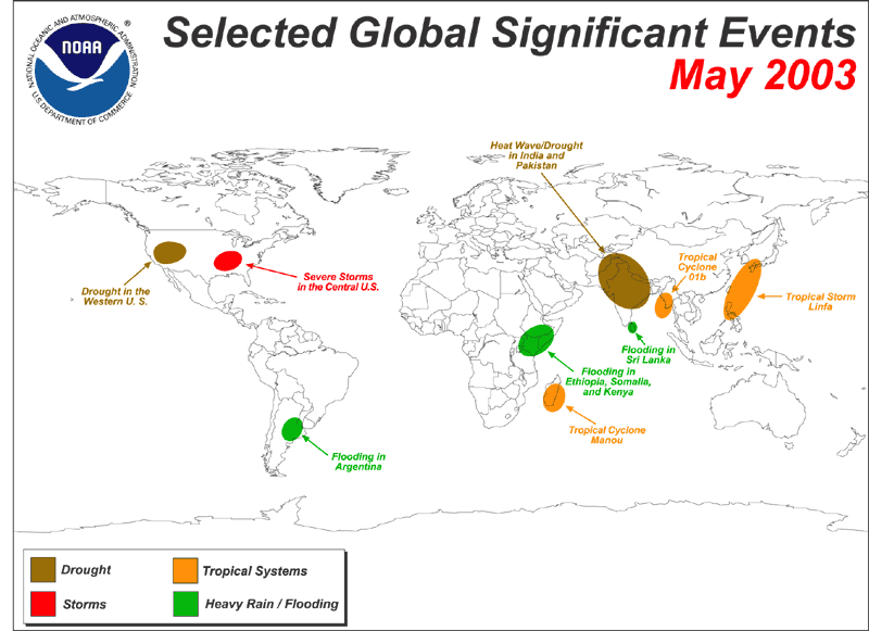 Map of Selected Global Significant Events during May 2003 