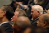 Defense Secretary Robert M. Gates, far right, listens as Ken Hechler, a White House assistant and speechwriter for President  Harry S. Truman, talks about the signing of  Executive Orders 9980 and 9981, which integrated the armed forces and federal civil service, during a 60th anniversary celebration of the event,  Aug. 6, 2008, in the Pentagon.