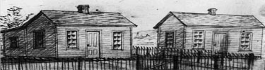 Sketch of Watkin's House and the Lincoln School, courtesy of George Washington Carver National Monument