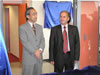(Left to right) Dr. Ken Yamashita, USAID/Kosovo Mission Director and Mr. Haki Shatri, Minister of Economy and Finances (MFE) at the ministry's presentation