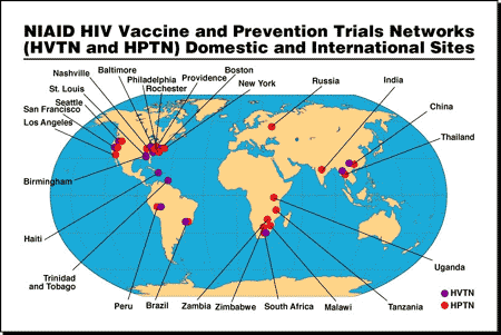 NIAID HIV Vaccine and Prevention Trials Networks (HVTN and HPTN) Domestic and International Sites