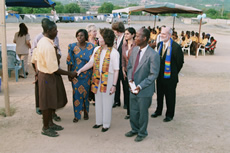 Secretary Elaine L. Chao visiting the Kokrobite primary school outside Accra, Ghana. The school educates children who have been the victims of child trafficking. (DOL Photo)