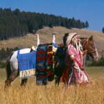 Nez Perce and his horse at Big Hole National Battlefield