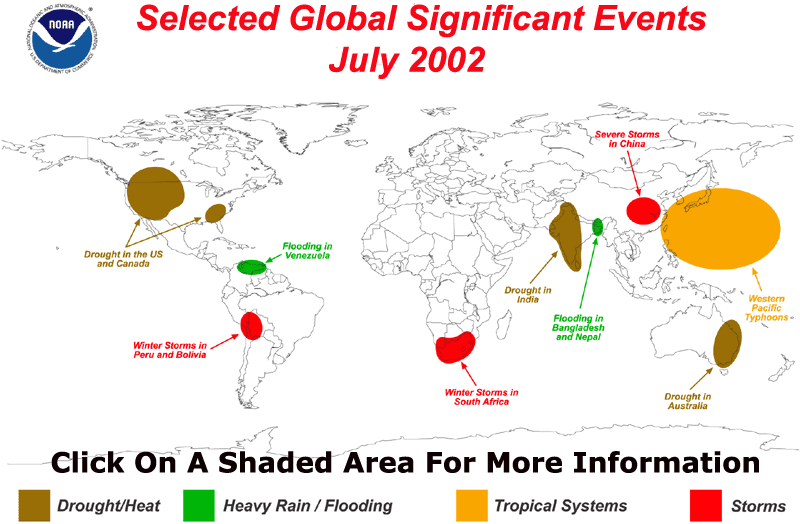 Map of Selected Global Significant Events during July 2002 