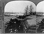 American soldiers answering the bugle call to charge