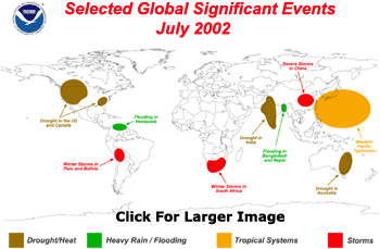 Map of Global Significant Events during July 2002