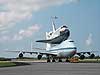 Discovery is preparing to be separated from the Shuttle Carrier Aircraft