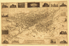 Bird's eye view of the city of Denver, Colorado