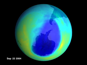 Ozone hole for 2004