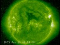 View of solar flare from SOHO