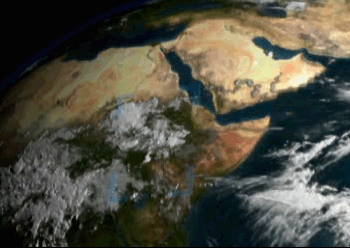 Still from animation of how hurricanes begin