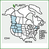 Distribution of Artemisia tripartita Rydb.. . 