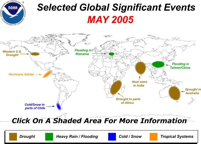 Map of Selected Global Significant Events during May 2005 