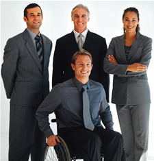 Image of four people, one in a wheelchair