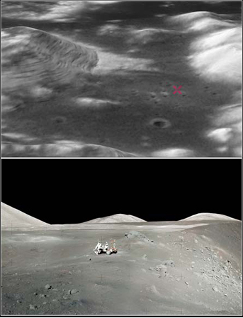 Apollo 17 landing site on the Moon