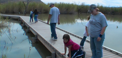 Third and fourth graders explore the beaver pond at Rio Grande Village