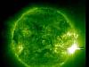 The use of an ultraviolet filter created this green image of the sun