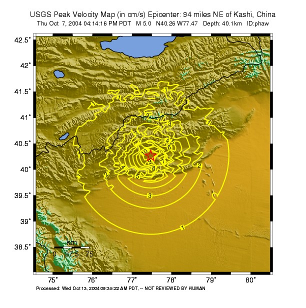 Peak Ground Velocity Image