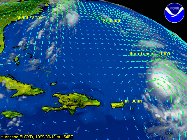 Hurricane FLOYD, 1999/09/10 at 1545Z.


