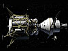 Artist's version of the Altair docked with Orion