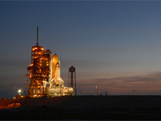 Space shuttle Discovery at Launch Pad 39A
