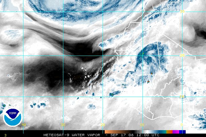 Eastern Atlantic water vapor Image - click to loop