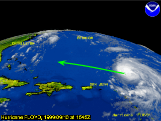 Hurricane FLOYD, 1999/09/10 at 1545Z.
