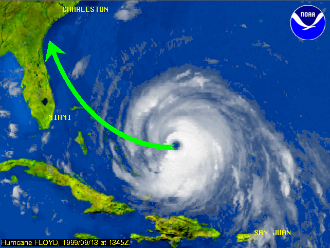 Hurricane FLOYD, 1999/09/13 at 1345Z.
