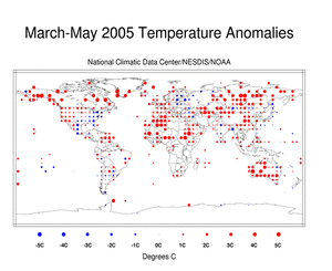 Current Seasonal Temperature Dot map