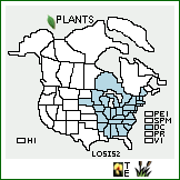 Distribution of Lobelia siphilitica L. var. siphilitica. . 