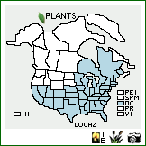 Distribution of Lobelia cardinalis L.. . Image Available. 