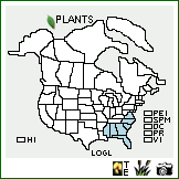 Distribution of Lobelia glandulosa Walter. . Image Available. 