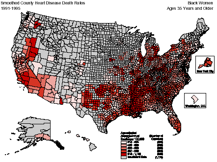 Figure 2.1: Example of layout for national heart disease mortality maps