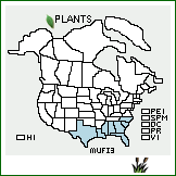 Distribution of Muhlenbergia filipes M.A. Curtis. . 