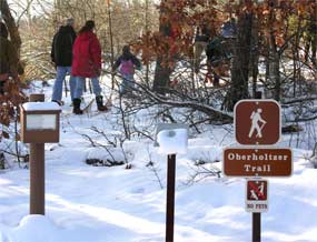 Snowshoeing on the Oberholtzer Trail