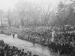 Detail of soldiers lined up from Lincoln?s second inauguration, March 4, 1865